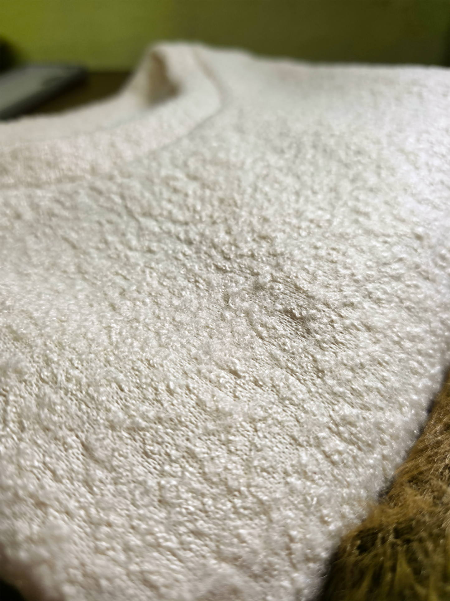 Fuzzy Knit Sweater (Cream)