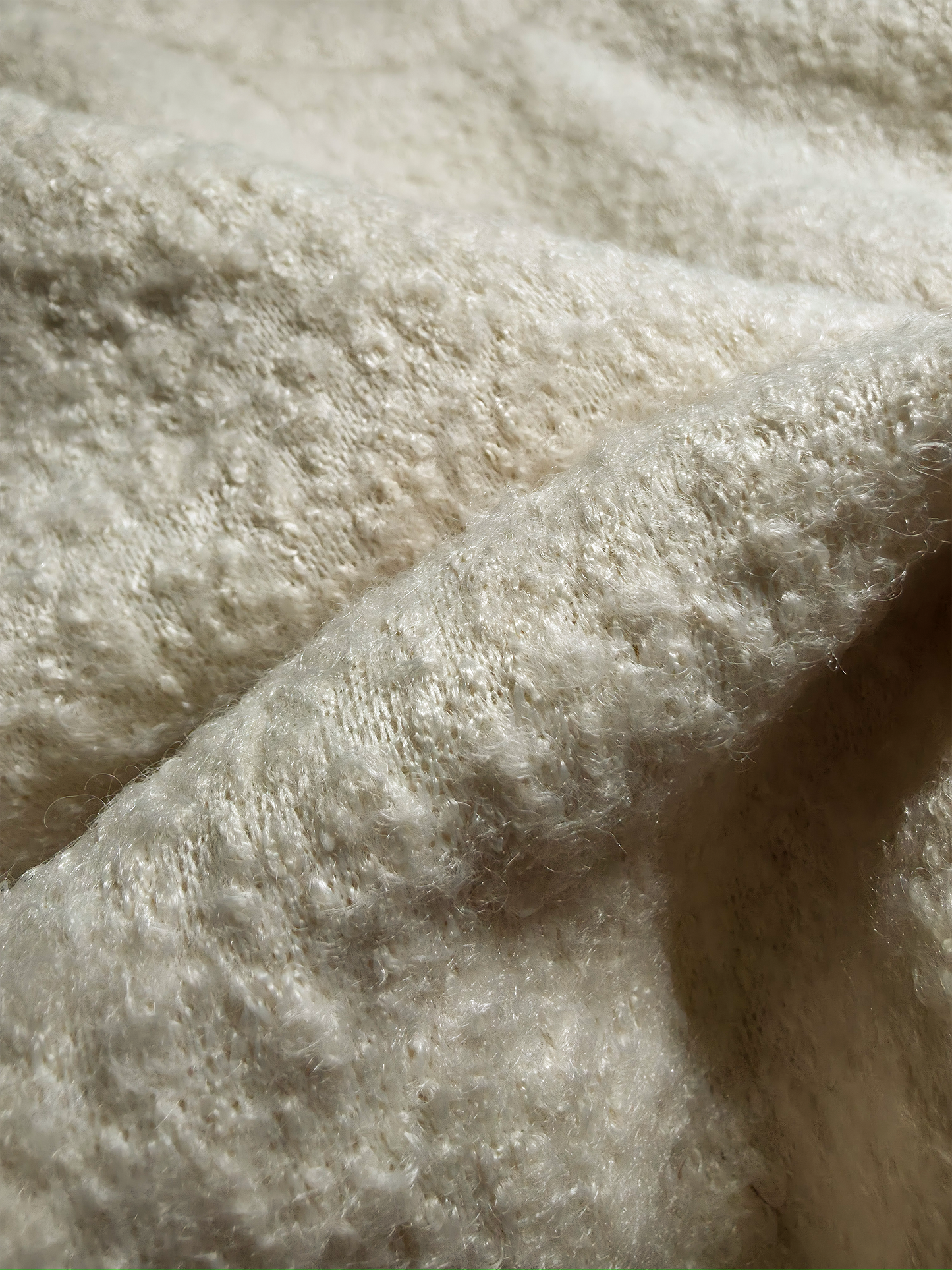 Fuzzy Knit Sweater (Cream)